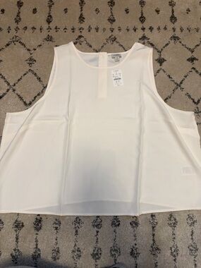J. Crew Cream Sleeveless Crewneck Shell